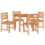 Juego de comedor para jardín 5 piezas madera maciza de teca