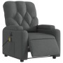 Sillón reclinable de masaje eléctrico tela gris oscuro