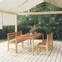 Juego de comedor para jardín 4 piezas madera maciza de teca de vidaXL, Conjuntos de jardín - Ref: Foro24-3157200, Precio: 620...