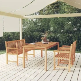 Juego de comedor para jardín 4 piezas madera maciza de teca de vidaXL, Conjuntos de jardín - Ref: Foro24-3157169, Precio: 780...