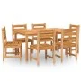 Juego de comedor de jardín 7 piezas madera maciza de teca de vidaXL, Conjuntos de jardín - Ref: Foro24-3157186, Precio: 728,5...