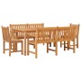 Juego de comedor para jardín 5 piezas madera maciza de teca