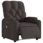 Sillón reclinable de masaje eléctrico tela marrón oscuro
