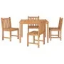 Juego de comedor para jardín 5 piezas madera maciza de teca de vidaXL, Conjuntos de jardín - Ref: Foro24-3157145, Precio: 658...