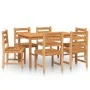 Garden dining set 7 pieces solid teak wood by vidaXL, Garden sets - Ref: Foro24-3157184, Price: 688,79 €, Discount: %
