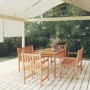 Juego de comedor para jardín 5 piezas madera maciza de teca de vidaXL, Conjuntos de jardín - Ref: Foro24-3157164, Precio: 935...