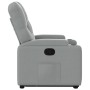 Sillón reclinable elevable de tela gris claro