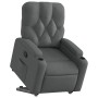 Sillón reclinable elevable de tela gris oscuro
