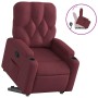 Sillón reclinable elevable tela rojo tinto