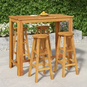 Mesa y taburetes altos de jardín 5 pzas madera maciza acacia de vidaXL, Conjuntos de jardín - Ref: Foro24-3154394, Precio: 34...