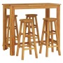 Mesa y taburetes altos de jardín 5 pzas madera maciza acacia de vidaXL, Conjuntos de jardín - Ref: Foro24-3154394, Precio: 39...