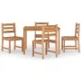 Juego de comedor para jardín 5 piezas madera maciza de teca de vidaXL, Conjuntos de jardín - Ref: Foro24-3157180, Precio: 573...