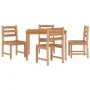 Juego de comedor para jardín 5 piezas madera maciza de teca de vidaXL, Conjuntos de jardín - Ref: Foro24-3157180, Precio: 573...