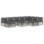 Gartenmöbel-Set 10-teilig und anthrazitfarbene PE-Rattan-Kissen von vidaXL, Outdoor-Sofas - Ref: Foro24-3186809, Preis: 806,2...