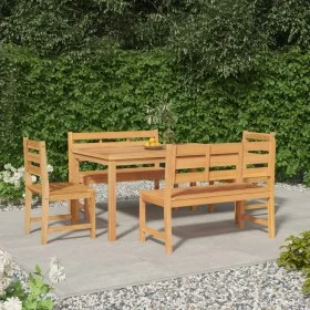 5-teiliges Garten-Essset aus massivem Teakholz von vidaXL, Gartensets - Ref: Foro24-3157198, Preis: 760,68 €, Rabatt: %
