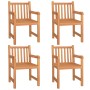 Juego de comedor para jardín 5 piezas madera maciza de teca