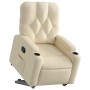 Sillón reclinable elevable de tela color crema
