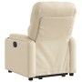 Sillón reclinable elevable de tela color crema