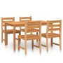 5-teiliges Garten-Esszimmerset aus massivem Teakholz von vidaXL, Gartensets - Ref: Foro24-3157183, Preis: 547,40 €, Rabatt: %