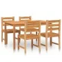 Juego de comedor para jardín 5 piezas madera maciza de teca de vidaXL, Conjuntos de jardín - Ref: Foro24-3157183, Precio: 539...
