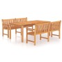 Juego de comedor para jardín 3 pzas madera maciza de teca