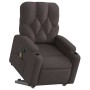 Silla de masaje reclinable de pie de tela marrón oscuro