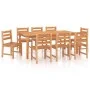 Juego de comedor para jardín 9 piezas madera maciza de teca de vidaXL, Conjuntos de jardín - Ref: Foro24-3157192, Precio: 978...