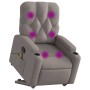 Sillón reclinable de masaje elevable tela gris taupé