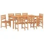 Juego de comedor para jardín 9 piezas madera maciza de teca de vidaXL, Conjuntos de jardín - Ref: Foro24-3157192, Precio: 978...