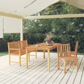 Juego de comedor para jardín 4 piezas madera maciza de teca