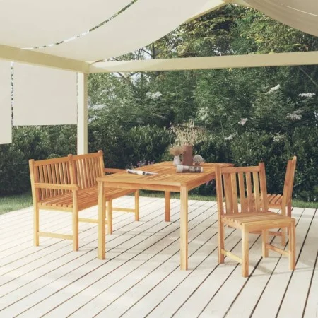 Garden dining set, 4-piece solid teak wood. by vidaXL, Garden sets - Ref: Foro24-3157157, Price: 712,86 €, Discount: %