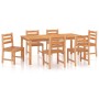 Juego de comedor de jardín 7 piezas madera maciza de teca by vidaXL, Garden sets - Ref: Foro24-3157191, Price: 847,38 €, Disc...