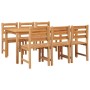 Garden dining set 7 pieces solid teak wood by vidaXL, Garden sets - Ref: Foro24-3157189, Price: 765,40 €, Discount: %