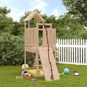 Playhouse with climbing wall solid pine wood by vidaXL, Swings and play structures - Ref: Foro24-3155831, Price: 290,80 €, Di...