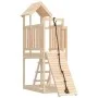 Playhouse with climbing wall solid pine wood by vidaXL, Swings and play structures - Ref: Foro24-3155831, Price: 290,80 €, Di...