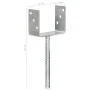 Fence anchors 6 pcs silver galvanized steel 12x6x30 cm by vidaXL, Spikes for anchoring in the ground - Ref: Foro24-145320, Pr...