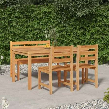 Juego de comedor para jardín 4 piezas madera maciza de teca de vidaXL, Conjuntos de jardín - Ref: Foro24-3157197, Precio: 589...
