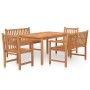 Juego de comedor para jardín 5 piezas madera maciza de teca