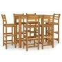 Hoher Gartentisch und Hocker 7 Stk. massives Akazienholz von vidaXL, Gartensets - Ref: Foro24-3154397, Preis: 569,03 €, Rabat...