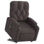 Sillón masaje eléctrico reclinable elevable tela marrón oscuro