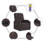 Sillón masaje eléctrico reclinable elevable tela marrón oscuro