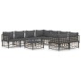 Gartenmöbel-Set 9-teilig und anthrazitfarbene PE-Rattan-Kissen von vidaXL, Outdoor-Sofas - Ref: Foro24-3186811, Preis: 784,18...