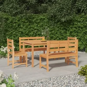 5-teiliges Garten-Esszimmerset aus massivem Teakholz von vidaXL, Gartensets - Ref: Foro24-3157195, Preis: 738,17 €, Rabatt: %