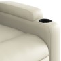 Sillón reclinable eléctrico de cuero sintético crema