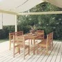 Juego de comedor para jardín 5 piezas madera maciza de teca de vidaXL, Conjuntos de jardín - Ref: Foro24-3157201, Precio: 866...