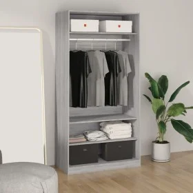 Kleiderschrank aus Sperrholz in Sonoma-Grau, 100 x 50 x 200 cm von vidaXL, Kleiderschränke - Ref: Foro24-826615, Preis: 180,1...