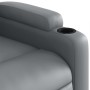 Sillón reclinable eléctrico de cuero sintético gris