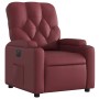 Sillón reclinable eléctrico de cuero sintético rojo tinto