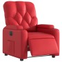 Sillón reclinable eléctrico de cuero sintético rojo