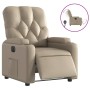 Sillón reclinable eléctrico de cuero sintético color capuchino